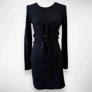 BY & BY Women's Black Long Sleeve Knit Dress With Tie Waist Medium | NWT‎